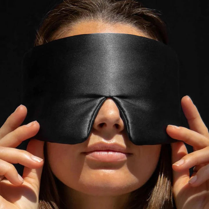Masque de sommeil en soie 100 % - Noir