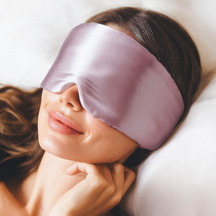 Masque de sommeil en soie 100 % - Rose pâle