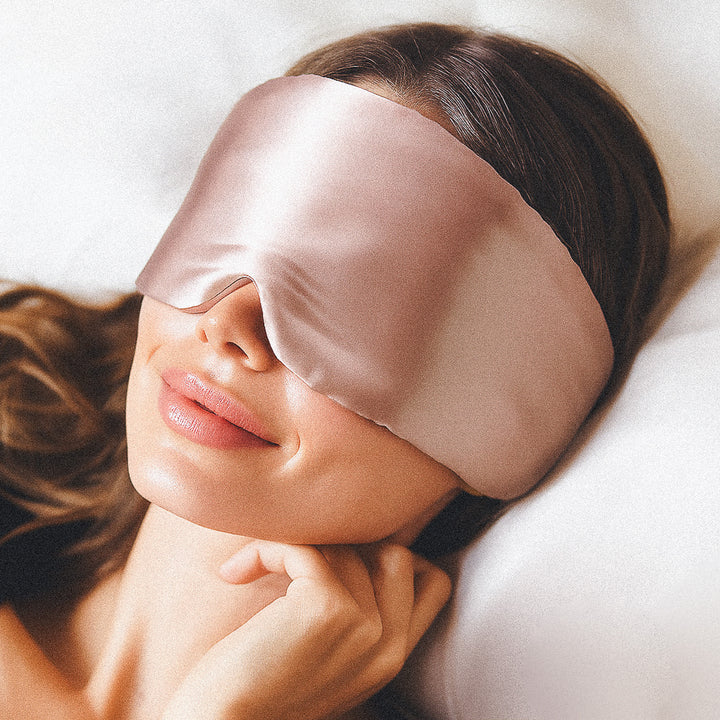 Masque de sommeil en soie 100 % - Or rose
