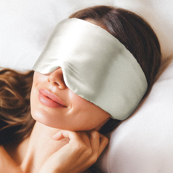 Masque de sommeil en soie 100 % - Ivoire