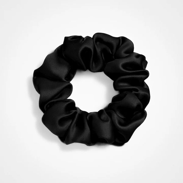 Chouchou en soie original - Noir
