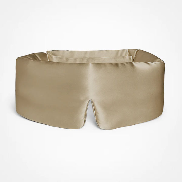 Masque de sommeil en soie 100 % - Beige