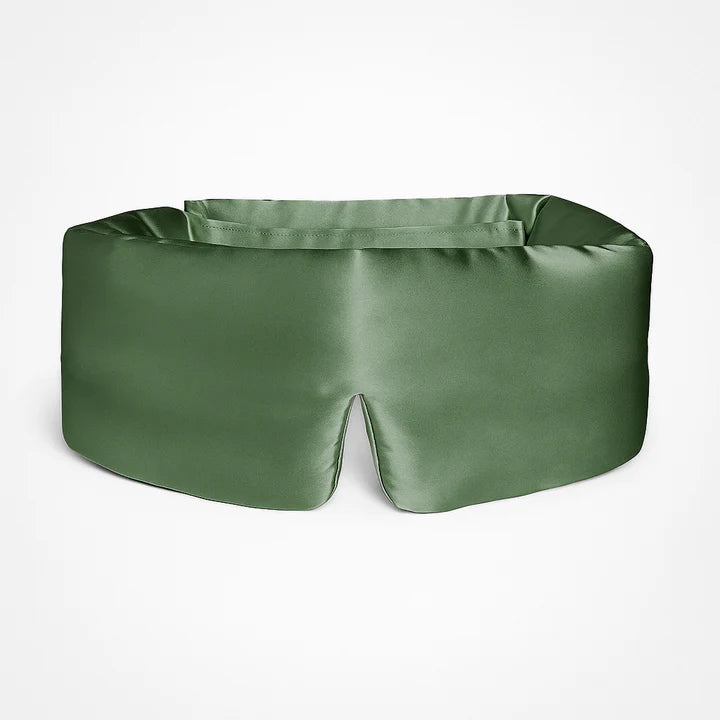 Masque de sommeil en soie 100 % - Vert olive