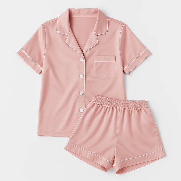 Ensemble pyjama en soie – Rose