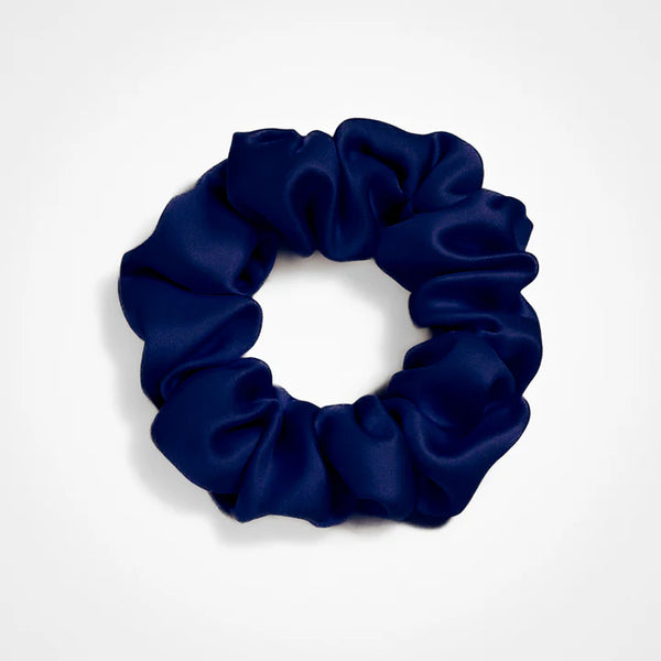 Chouchou en soie original - Bleu marine