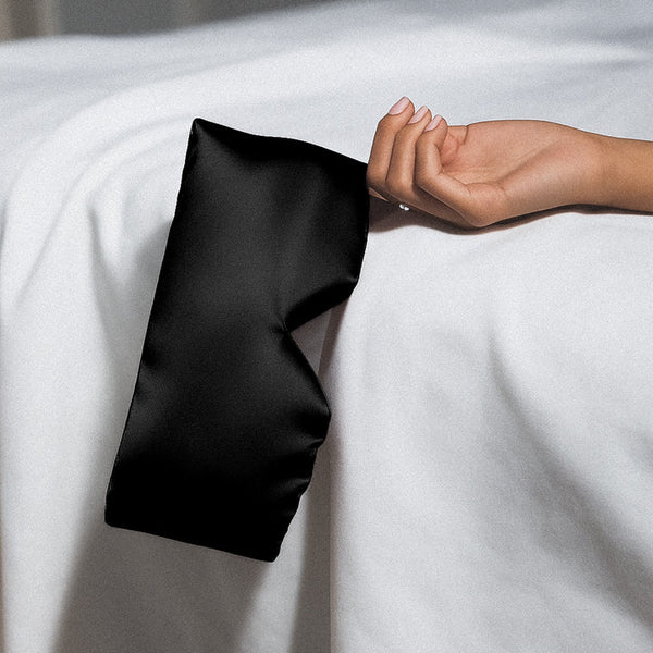 Masque de sommeil en soie 100 % - Noir