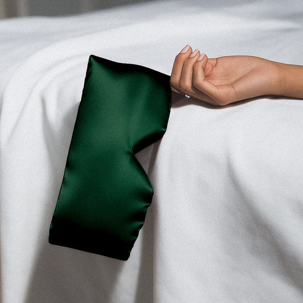 Masque de sommeil en soie 100 % - Vert sapin