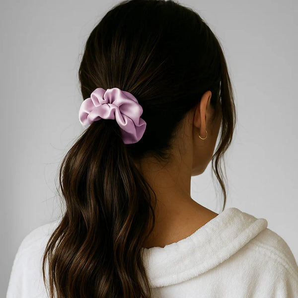 Chouchou en soie original - Rose
