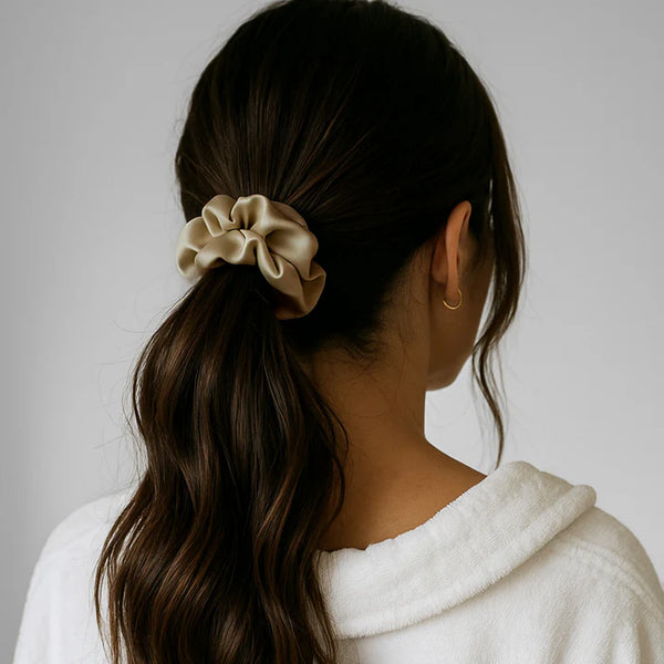 Chouchou en soie original - Beige