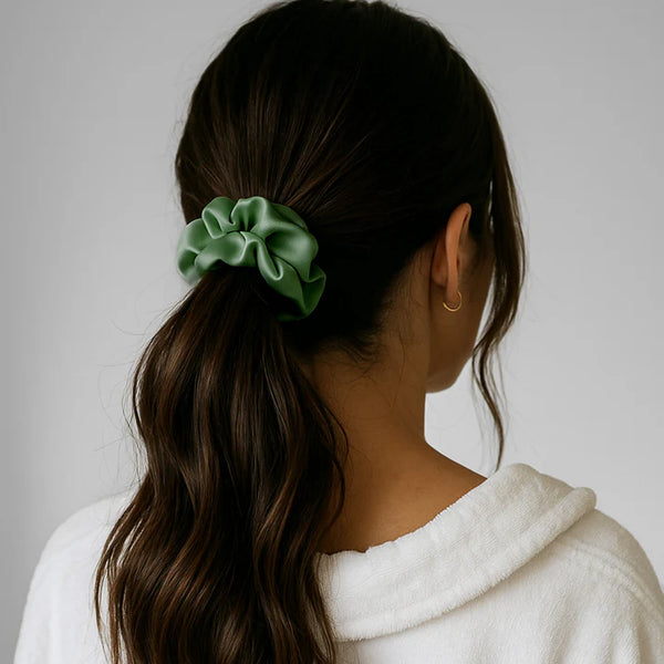 Chouchou en soie original - Vert