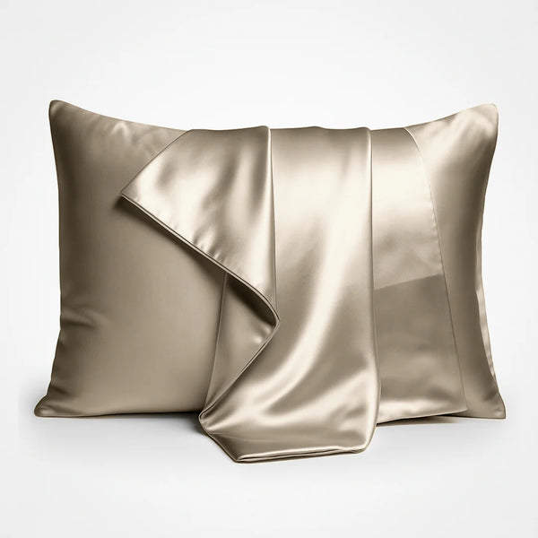 Taie d’oreiller en soie de qualité supérieure – Beige
