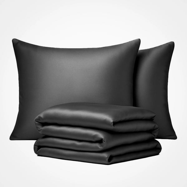 Parure de couette en soie haut de gamme - Gris