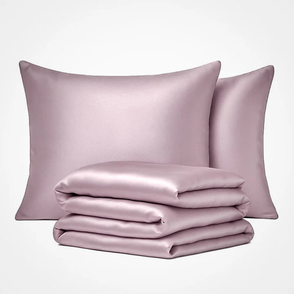 Parure de couette en soie haut de gamme - Rose