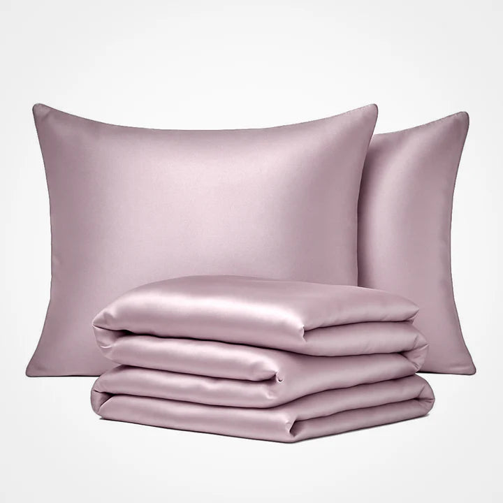 Parure de couette en soie haut de gamme - Rose