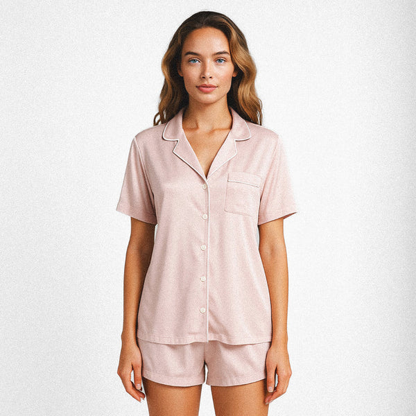 Ensemble pyjama en soie – Rose