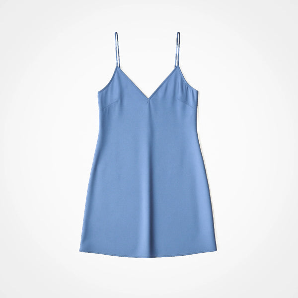 Robe de nuit en soie 100 % de qualité supérieure – Bleu