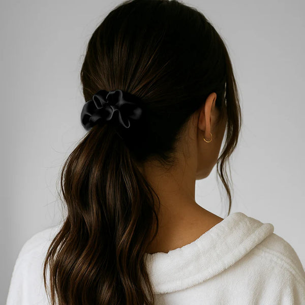 Chouchou en soie original - Noir