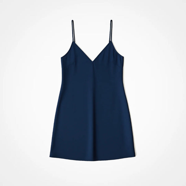 Robe de nuit en soie 100 % de qualité supérieure – Bleu marine